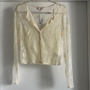 Wayf Cream Lace Blouse